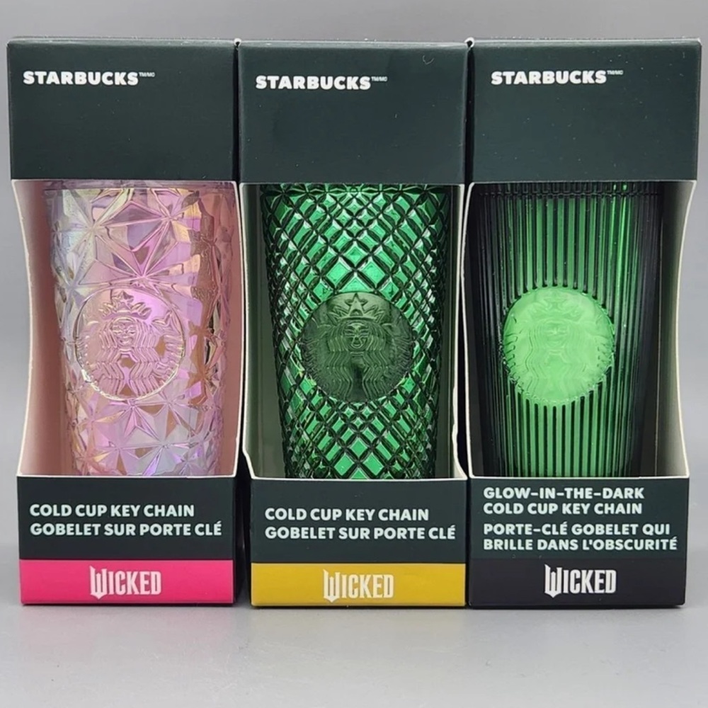 3 Starbucks Wicked Collection Keychains Bundle